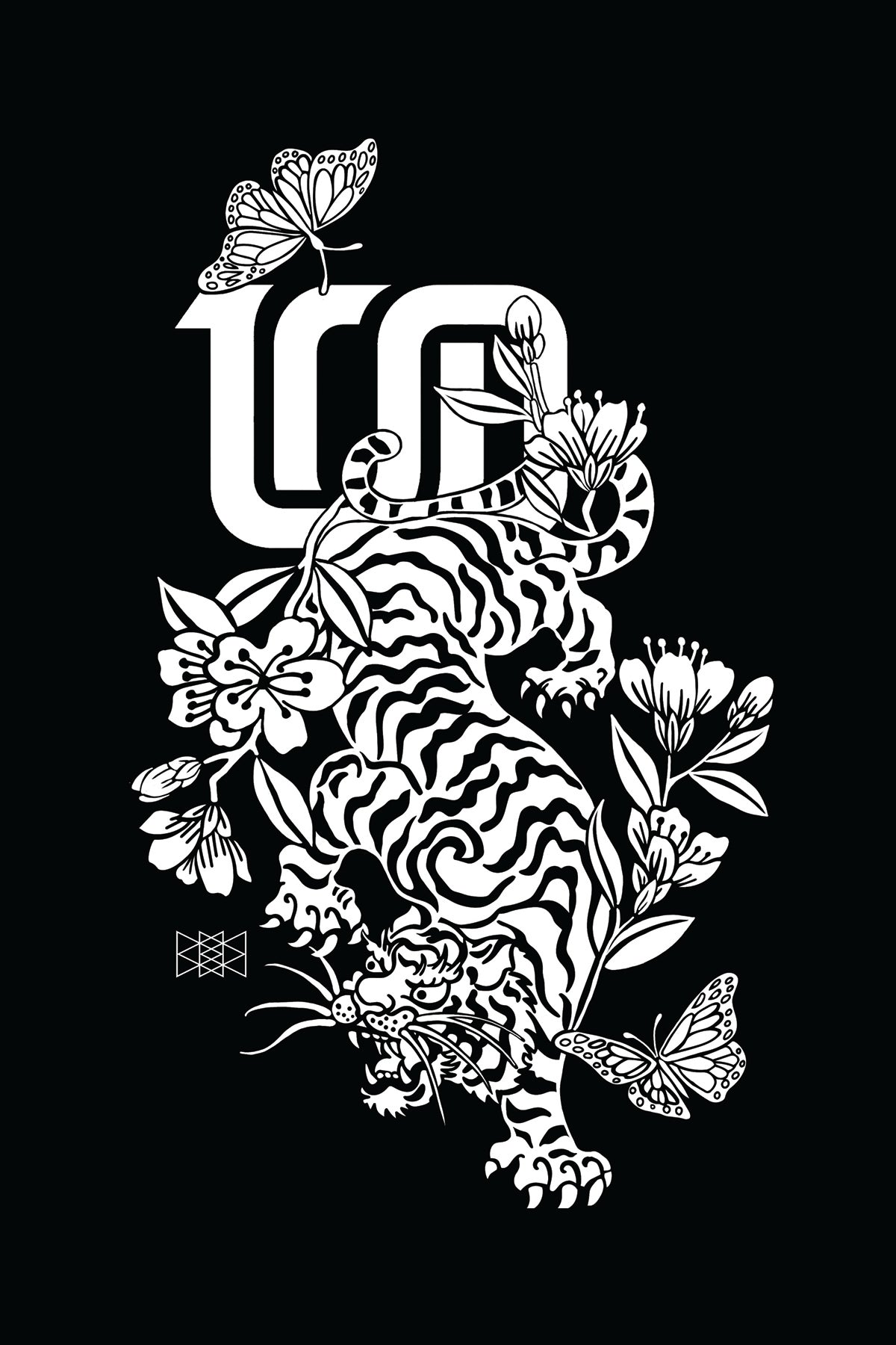 CROUCHING TIGER T-Shirt Black